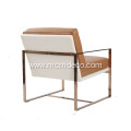 Modern Angles Genuine Leather Lounge Chair